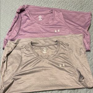 Two Under Armour Sleeveless Tops L